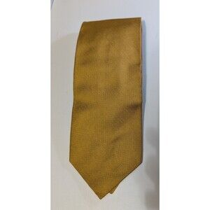 BROOKS BROTHERS Makers Polka Dot Design On Gold 100% Silk Necktie Tie (146)